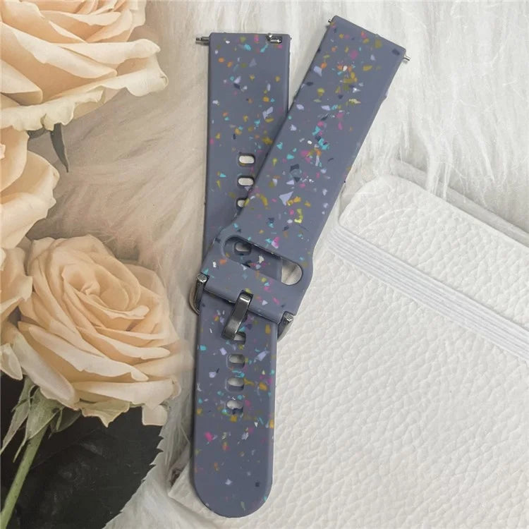 For Samsung Galaxy Watch3 41mm / Huawei Watch GT 2 42mm Replacement Band 20mm Silicone Pattern Watch Strap