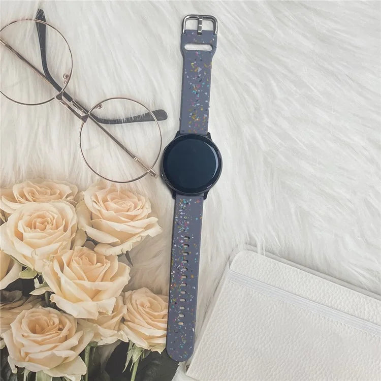 For Samsung Galaxy Watch3 41mm / Huawei Watch GT 2 42mm Replacement Band 20mm Silicone Pattern Watch Strap