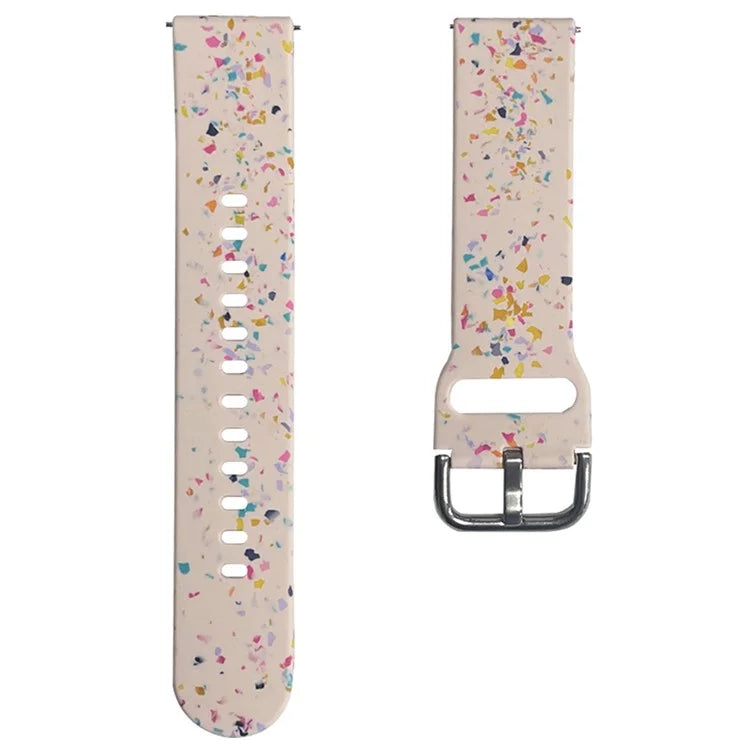 For Samsung Galaxy Watch3 41mm / Huawei Watch GT 2 42mm Replacement Band 20mm Silicone Pattern Watch Strap