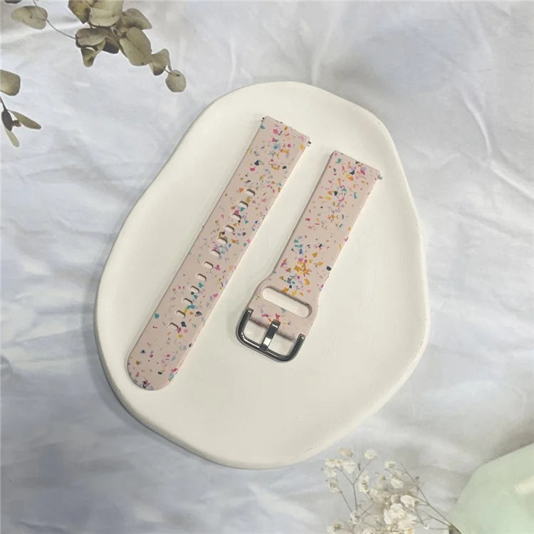 For Samsung Galaxy Watch3 41mm / Huawei Watch GT 2 42mm Replacement Band 20mm Silicone Pattern Watch Strap