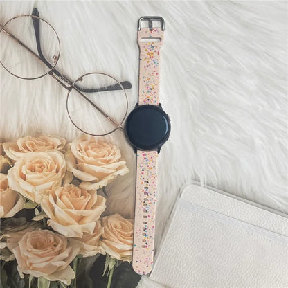 For Samsung Galaxy Watch3 41mm / Huawei Watch GT 2 42mm Replacement Band 20mm Silicone Pattern Watch Strap