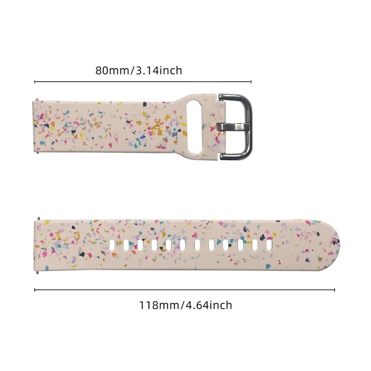 For Samsung Galaxy Watch3 41mm / Huawei Watch GT 2 42mm Replacement Band 20mm Silicone Pattern Watch Strap
