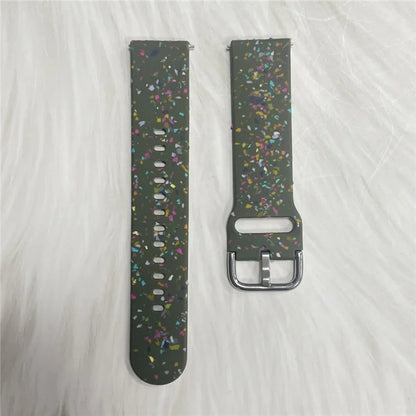 For Samsung Galaxy Watch3 41mm / Huawei Watch GT 2 42mm Replacement Band 20mm Silicone Pattern Watch Strap