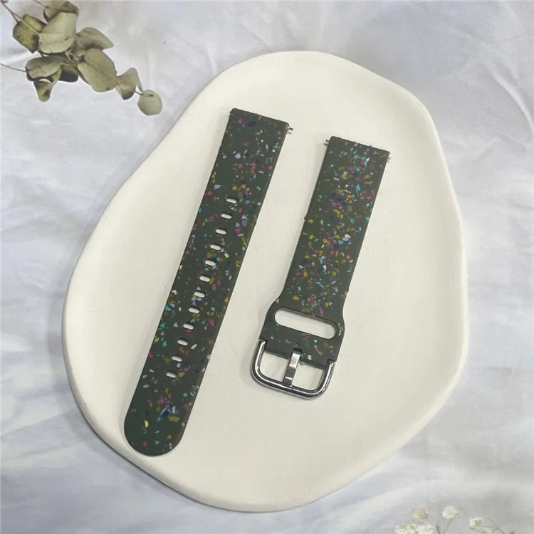 For Samsung Galaxy Watch3 41mm / Huawei Watch GT 2 42mm Replacement Band 20mm Silicone Pattern Watch Strap
