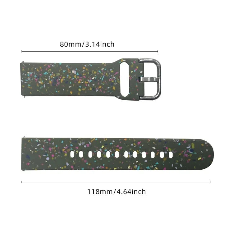 For Samsung Galaxy Watch3 41mm / Huawei Watch GT 2 42mm Replacement Band 20mm Silicone Pattern Watch Strap