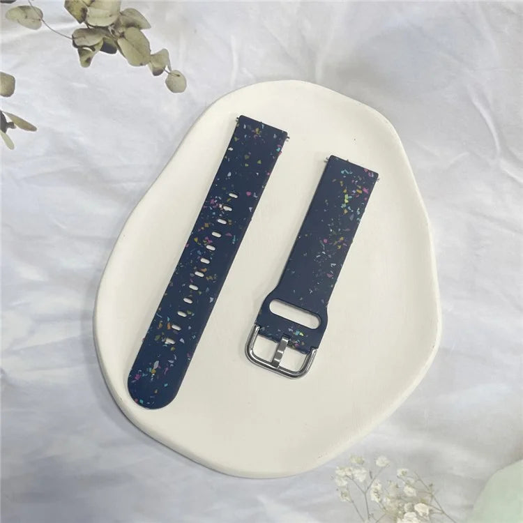 For Samsung Galaxy Watch3 41mm / Huawei Watch GT 2 42mm Replacement Band 20mm Silicone Pattern Watch Strap
