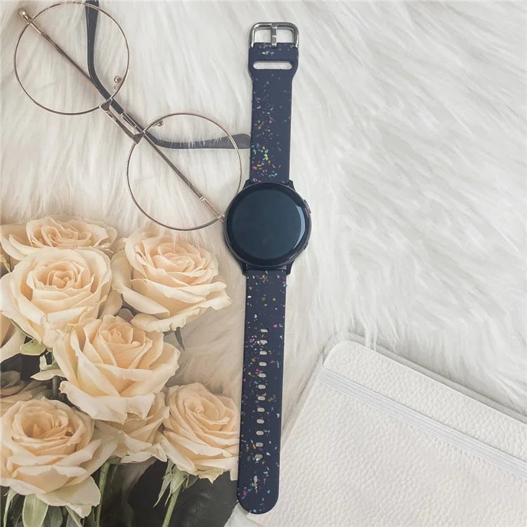 For Samsung Galaxy Watch3 41mm / Huawei Watch GT 2 42mm Replacement Band 20mm Silicone Pattern Watch Strap
