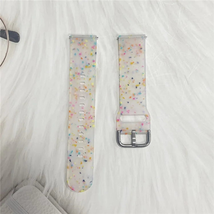 For Samsung Galaxy Watch3 41mm / Huawei Watch GT 2 42mm Replacement Band 20mm Silicone Pattern Watch Strap