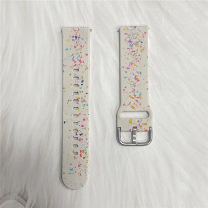 For Samsung Galaxy Watch3 41mm / Huawei Watch GT 2 42mm Replacement Band 20mm Silicone Pattern Watch Strap
