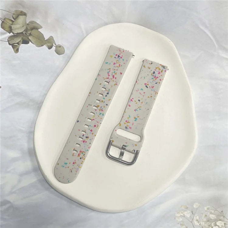 For Samsung Galaxy Watch3 41mm / Huawei Watch GT 2 42mm Replacement Band 20mm Silicone Pattern Watch Strap