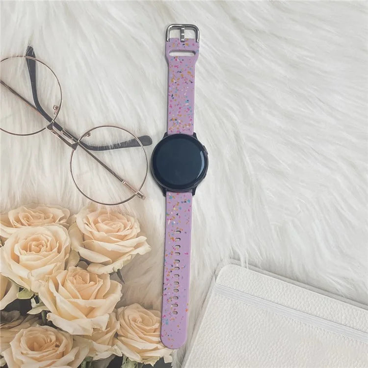 For Samsung Galaxy Watch3 41mm / Huawei Watch GT 2 42mm Replacement Band 20mm Silicone Pattern Watch Strap