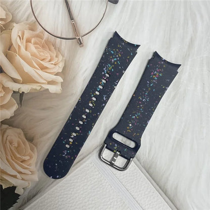 For Samsung Galaxy Watch6 / Watch6 Classic Band Soft Silicone Pattern Wristbands