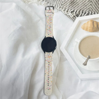 For Samsung Galaxy Watch6 / Watch6 Classic Band Soft Silicone Pattern Wristbands