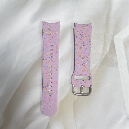 For Samsung Galaxy Watch6 / Watch6 Classic Band Soft Silicone Pattern Wristbands