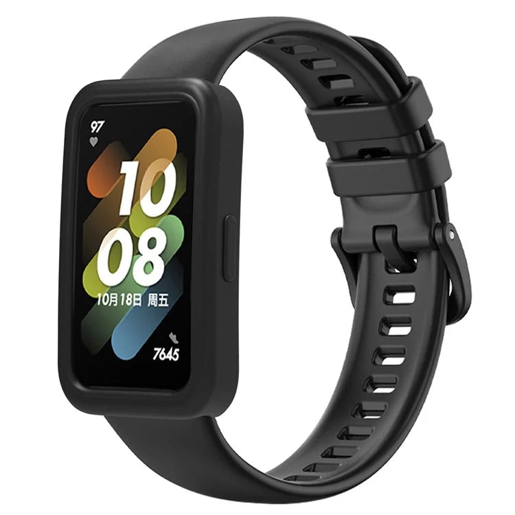 Wrist Strap for Huawei Band 8 , Silicone Sport Watch Band with Protective Cover