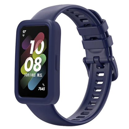 Wrist Strap for Huawei Band 8 , Silicone Sport Watch Band with Protective Cover