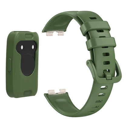 Wrist Strap for Huawei Band 8 , Silicone Sport Watch Band with Protective Coverish Green