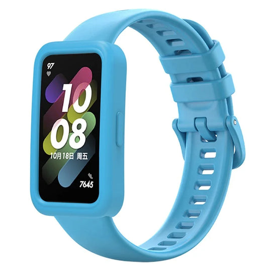 Wrist Strap for Huawei Band 8 , Silicone Sport Watch Band with Protective Cover