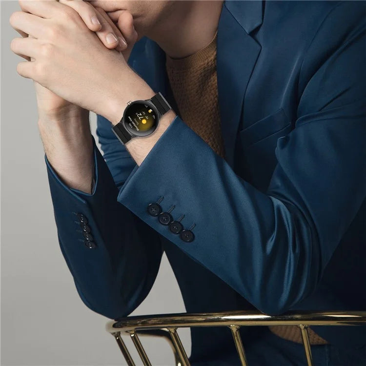 For Google Pixel Watch / Pixel Watch 2 Watch Band with Connector Carbon Fiber Texture Metal Watch Strap