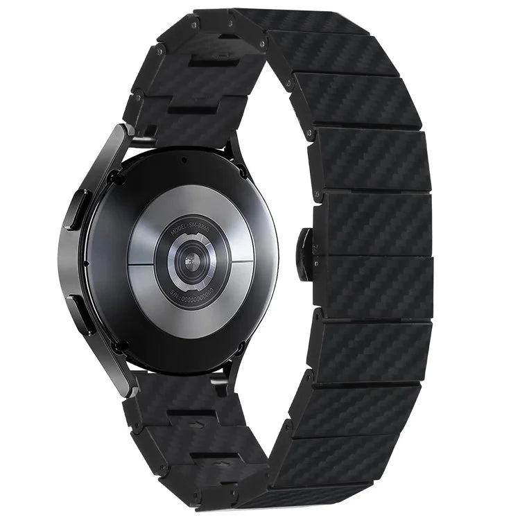 For Samsung Galaxy Watch Active / Watch Active2 44mm / Active2 40mm Watch Strap Carbon Fiber Texture 20mm Metal Watchband
