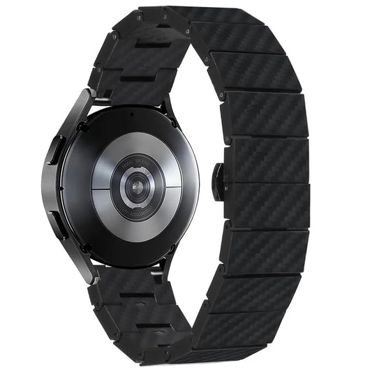 For Samsung Galaxy Watch Active / Watch Active2 44mm / Active2 40mm Watch Strap Carbon Fiber Texture 20mm Metal Watchband