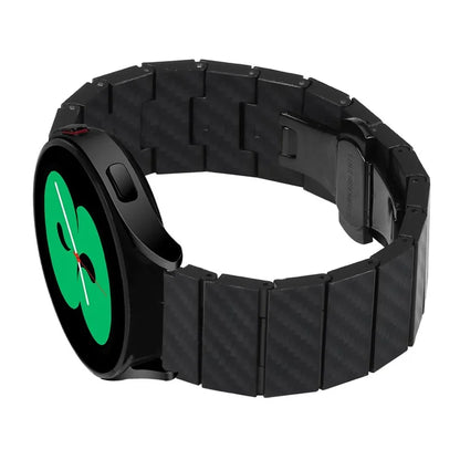 For Samsung Galaxy Watch Active / Watch Active2 44mm / Active2 40mm Watch Strap Carbon Fiber Texture 20mm Metal Watchband