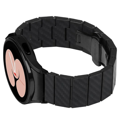 Watch Band for Samsung Galaxy Watch4 / Watch4 Classic / Watch4 Active / Watch 5 / Watch 5 Active Carbon Fiber Texture Strap with Connector
