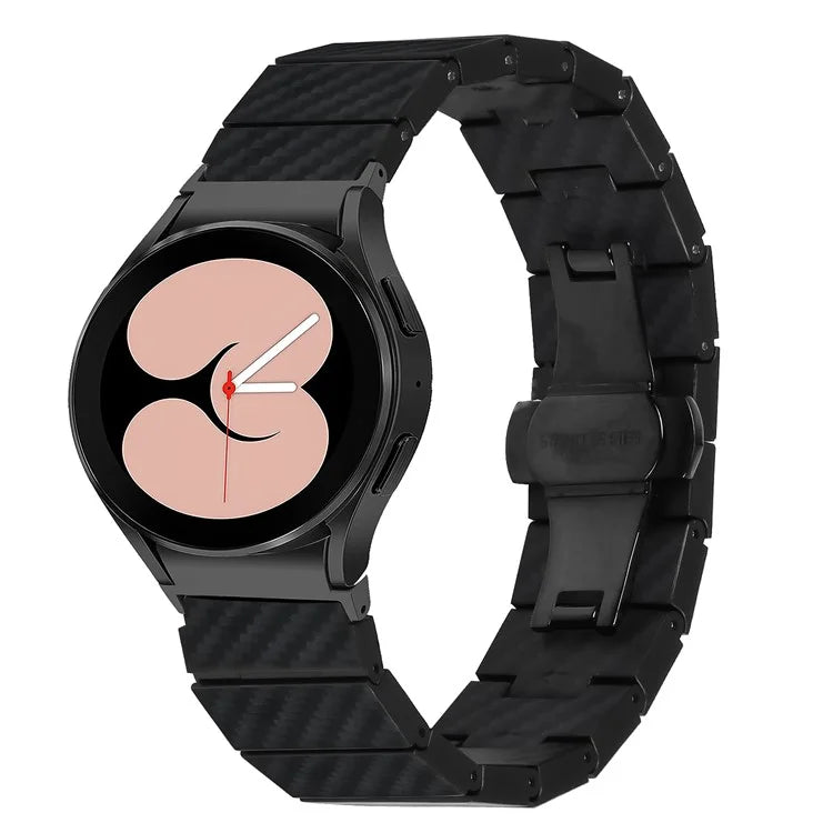 Sport Strap for Samsung Galaxy Watch6 / Watch6 Classic Carbon Fiber Texture Watch Band with Connector