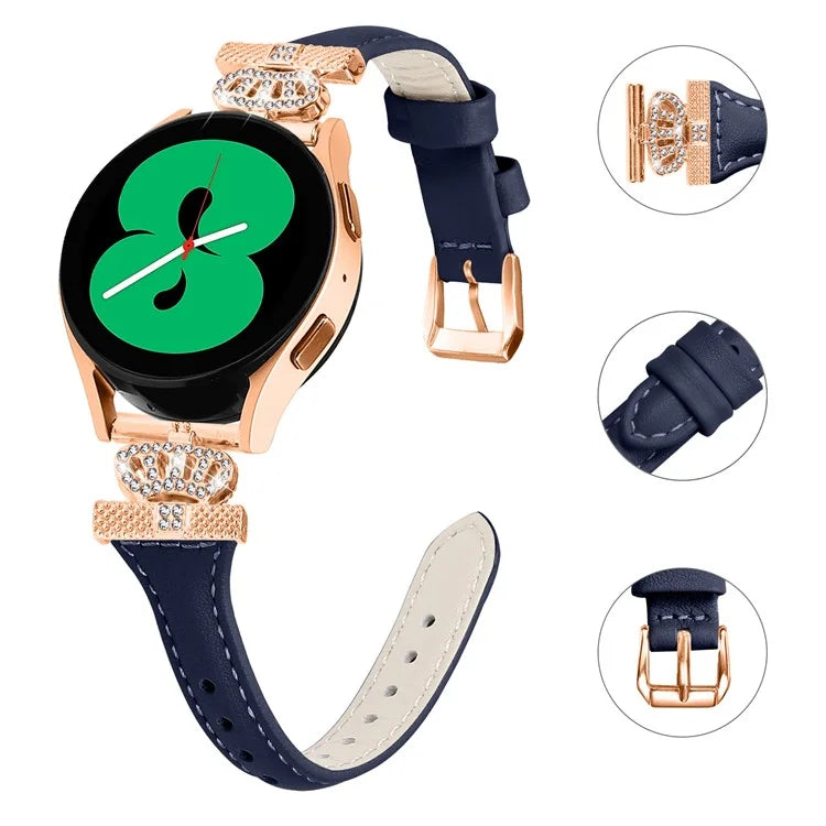 For Samsung Galaxy Watch3 41mm / Watch4 40 / 44mm / Watch 5 40 / 44mm / Watch4 Classic 42 / 46mm Watch Strap Rose Gold Buckle 20mm Watchband