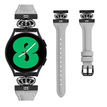 For Samsung Galaxy Watch3 41mm / Watch4 40 / 44mm / Watch 5 40 / 44mm / Watch4 Classic 42 / 46mm Watchband Black Buckle 20mm Watch Strap