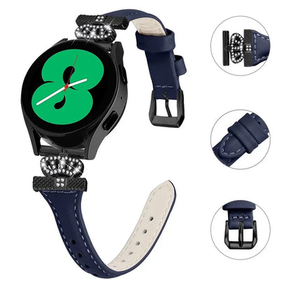 For Samsung Galaxy Watch3 41mm / Watch4 40 / 44mm / Watch 5 40 / 44mm / Watch4 Classic 42 / 46mm Watchband Black Buckle 20mm Watch Strap