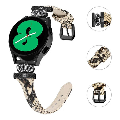 For Samsung Galaxy Watch3 41mm / Watch4 40 / 44mm / Watch 5 40 / 44mm / Watch4 Classic 42 / 46mm Watchband Black Buckle 20mm Watch Strap