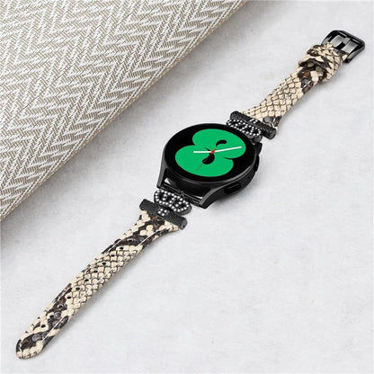 For Samsung Galaxy Watch3 41mm / Watch4 40 / 44mm / Watch 5 40 / 44mm / Watch4 Classic 42 / 46mm Watchband Black Buckle 20mm Watch Strap