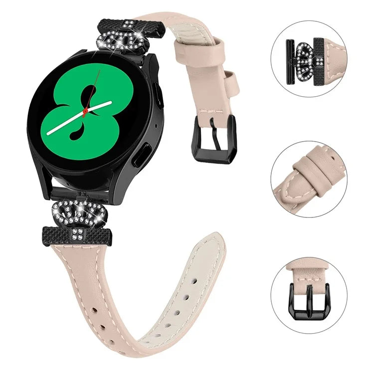 For Samsung Galaxy Watch3 41mm / Watch4 40 / 44mm / Watch 5 40 / 44mm / Watch4 Classic 42 / 46mm Watchband Black Buckle 20mm Watch Strap