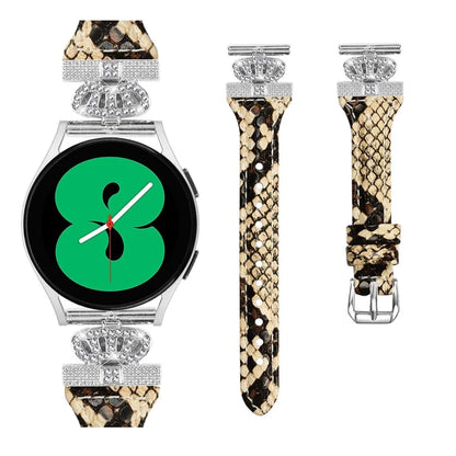 Silver Buckle 20mm Strap for Samsung Galaxy Watch3 41mm  /  Watch4  /  Watch5  /  Watch4 Classic  /  Watch4 Active  /  Watch5 Active Watchband