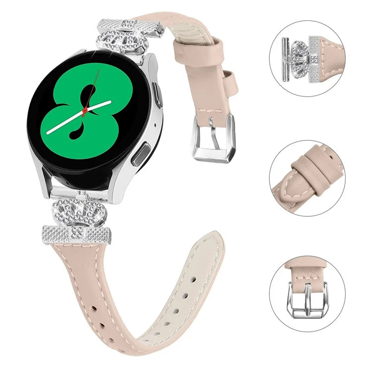 Silver Buckle 20mm Strap for Samsung Galaxy Watch3 41mm  /  Watch4  /  Watch5  /  Watch4 Classic  /  Watch4 Active  /  Watch5 Active Watchband