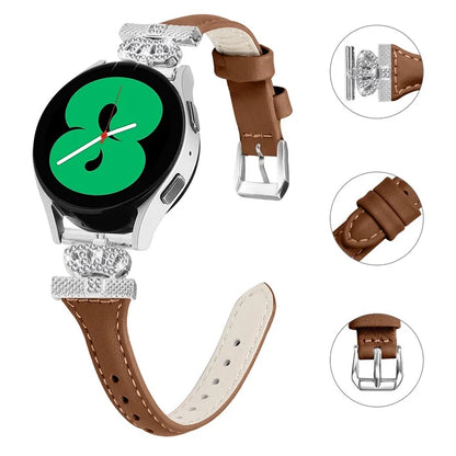 Silver Buckle 20mm Strap for Samsung Galaxy Watch3 41mm  /  Watch4  /  Watch5  /  Watch4 Classic  /  Watch4 Active  /  Watch5 Active Watchband