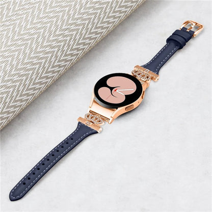 Rose Gold Buckle Strap for Samsung Galaxy Watch4  /  Watch5  /  Watch4 Classic  /  Watch4 Active  /  Watch5 Active Watchband Rhinestone Crown Strap
