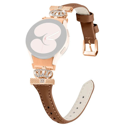 Rose Gold Buckle Strap for Samsung Galaxy Watch4  /  Watch5  /  Watch4 Classic  /  Watch4 Active  /  Watch5 Active Watchband Rhinestone Crown Strap