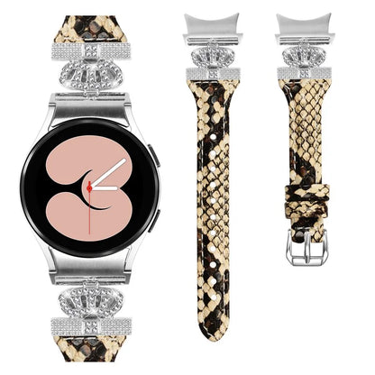 Sliver Buckle Strap for Samsung Galaxy Watch4  /  Watch5  /  Watch4 Classic  /  Watch4 Active  /  Watch5 Active Watch Band Crown Strap