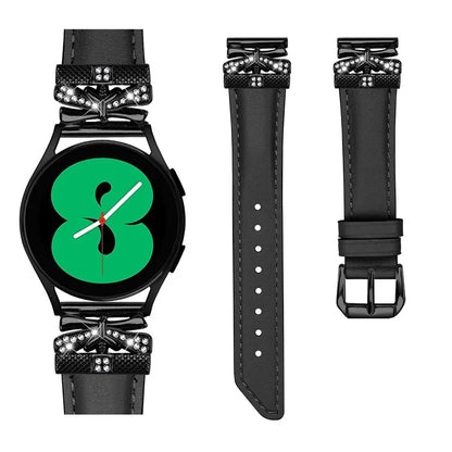 For Huami Amazfit Cheetah Pro Black Buckle 20mm Watch Band Butterfly Rhinestone Watch Strap