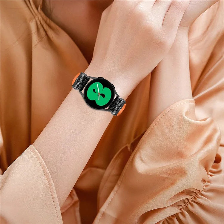 For Huami Amazfit Cheetah Pro Black Buckle 20mm Watch Band Butterfly Rhinestone Watch Strap