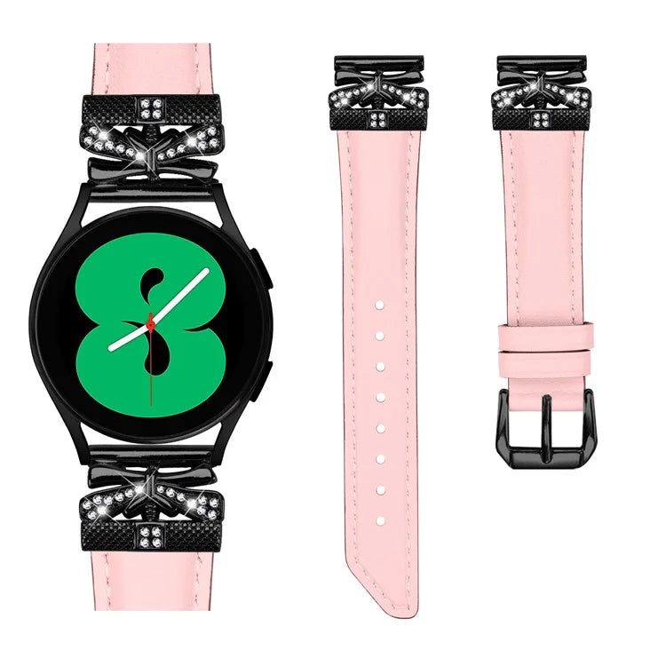 For Huami Amazfit Cheetah Pro Black Buckle 20mm Watch Band Butterfly Rhinestone Watch Strap