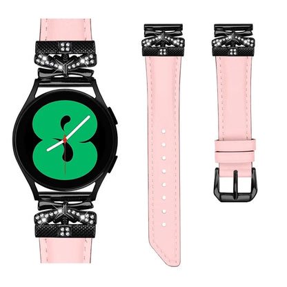 For Huami Amazfit Cheetah Pro Black Buckle 20mm Watch Band Butterfly Rhinestone Watch Strap
