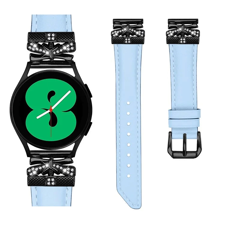 For Huami Amazfit Cheetah Pro Black Buckle 20mm Watch Band Butterfly Rhinestone Watch Strap