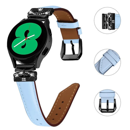 For Huami Amazfit Cheetah Pro Black Buckle 20mm Watch Band Butterfly Rhinestone Watch Strap