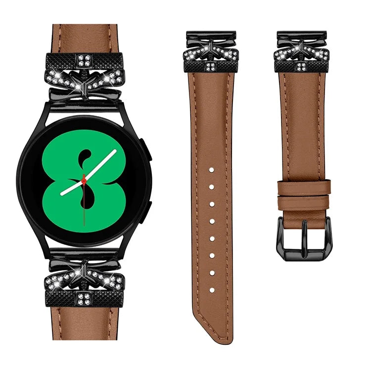 For Huami Amazfit Cheetah Pro Black Buckle 20mm Watch Band Butterfly Rhinestone Watch Strap