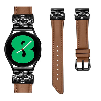 For Huami Amazfit Cheetah Pro Black Buckle 20mm Watch Band Butterfly Rhinestone Watch Strap