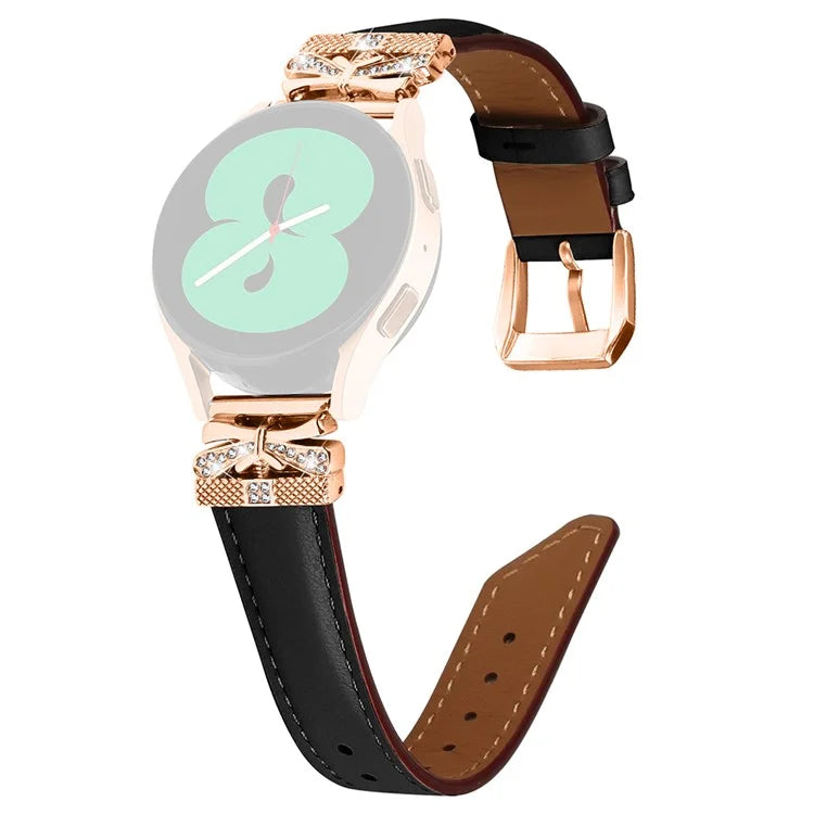 For Huami Amazfit Cheetah Pro Rose Gold Buckle Wrist Band 20mm Genuine Cowhide Leather Butterfly Watch Strap