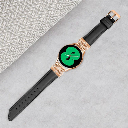 For Huami Amazfit Cheetah Pro Rose Gold Buckle Wrist Band 20mm Genuine Cowhide Leather Butterfly Watch Strap